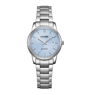 CITIZEN星辰 Eco-Drive 簡約三針情侶對錶女錶 EW2318-73L冰川藍