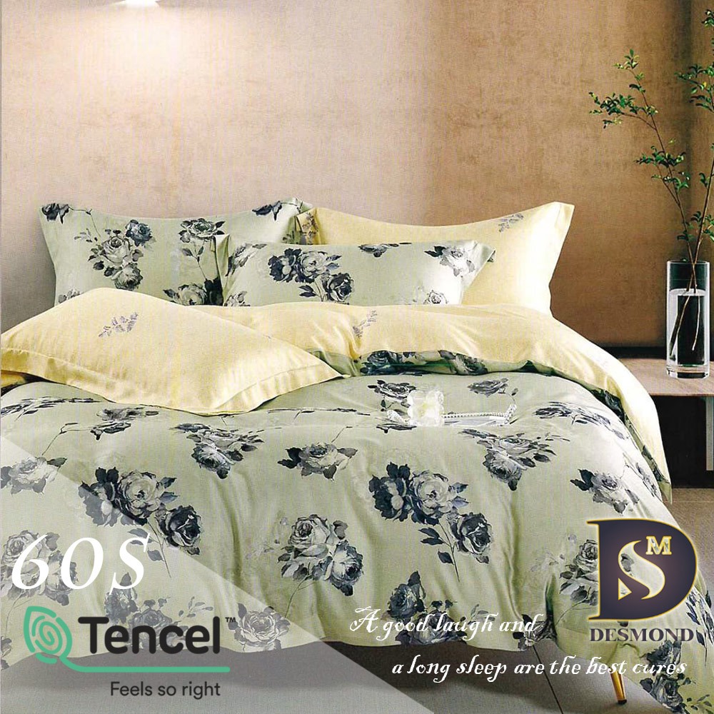 【岱思夢】和風清露-綠 60支 100%天絲床包組 鋪棉床罩組 雙人 加大 特大 TENCEL 天絲 床包 床罩