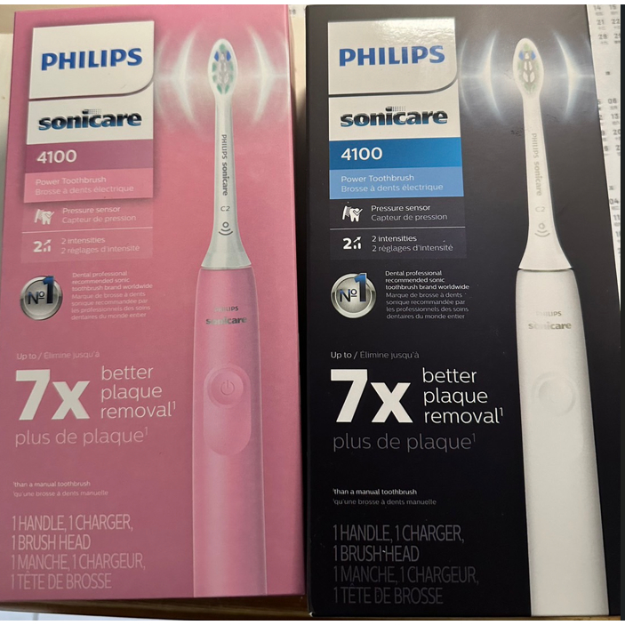 全新 原廠 美版 飛利浦 PHILIPS Sonicare 4100 電動牙刷(粉色*1、白色*1)