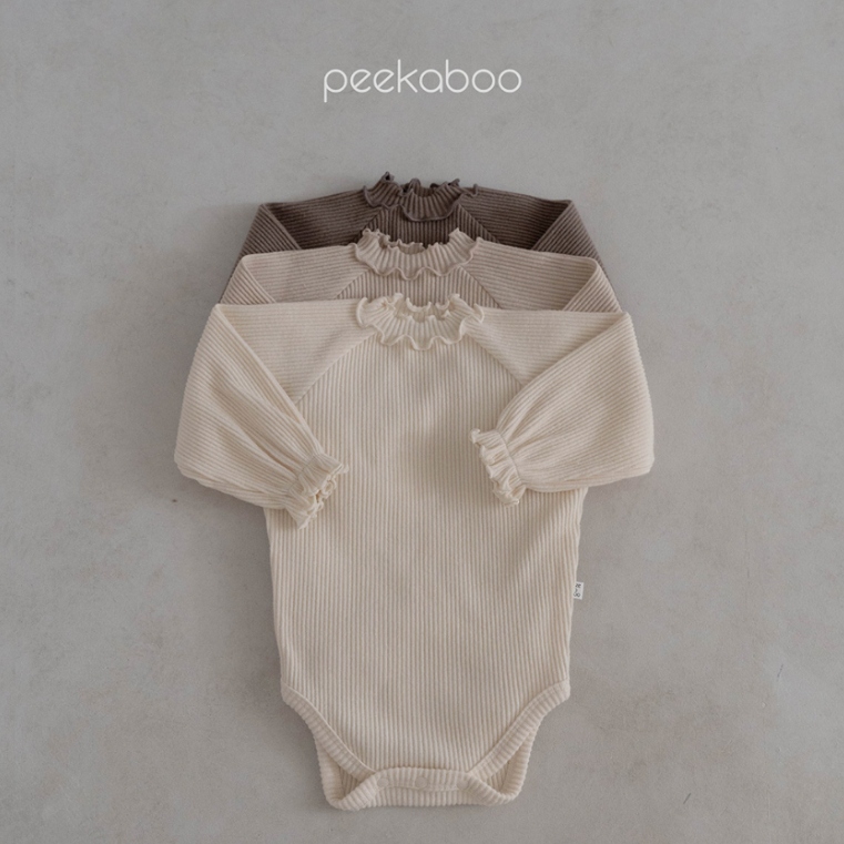 peekaboo 捲邊羅紋包屁衣｜女寶包屁衣 連身衣 新生兒 兒童衣服 韓國童裝 寶寶衣服 嬰兒衣服