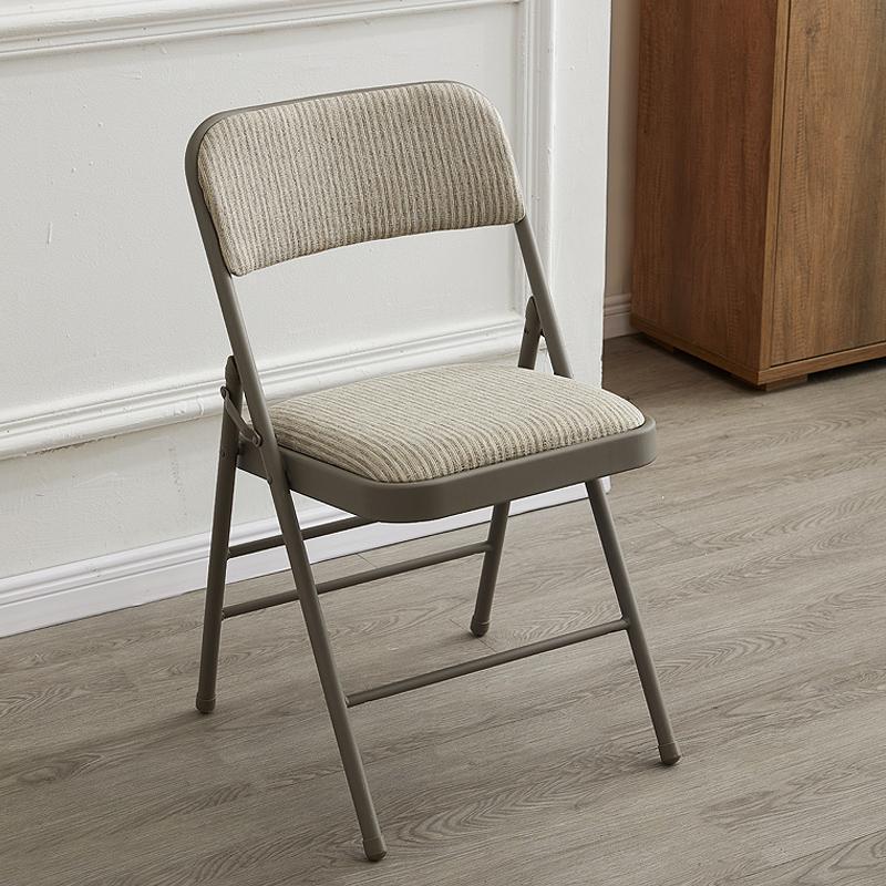 家用布面折疊椅子凳子加厚海綿成人辦公椅電腦椅培訓椅金屬靠背椅