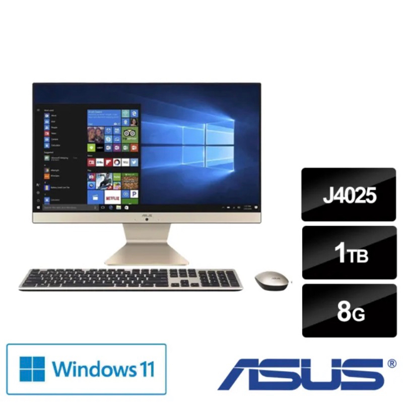 二手 含運ASUS 華碩 22型J4025液晶電腦(VIVO AIO V222GAK/J4025/8G/1TB/W11)