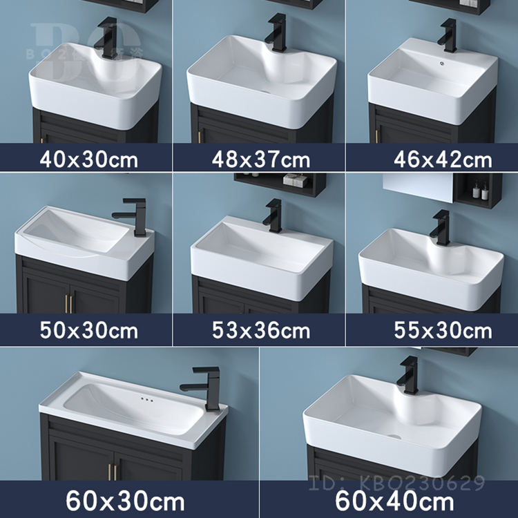 【破損包賠】鋁合金小戶型浴室櫃陽台洗手盆洗手台陶瓷一體盆洗手臺洗臉盆面盆水槽洗手槽落地式小型洗手池BO22