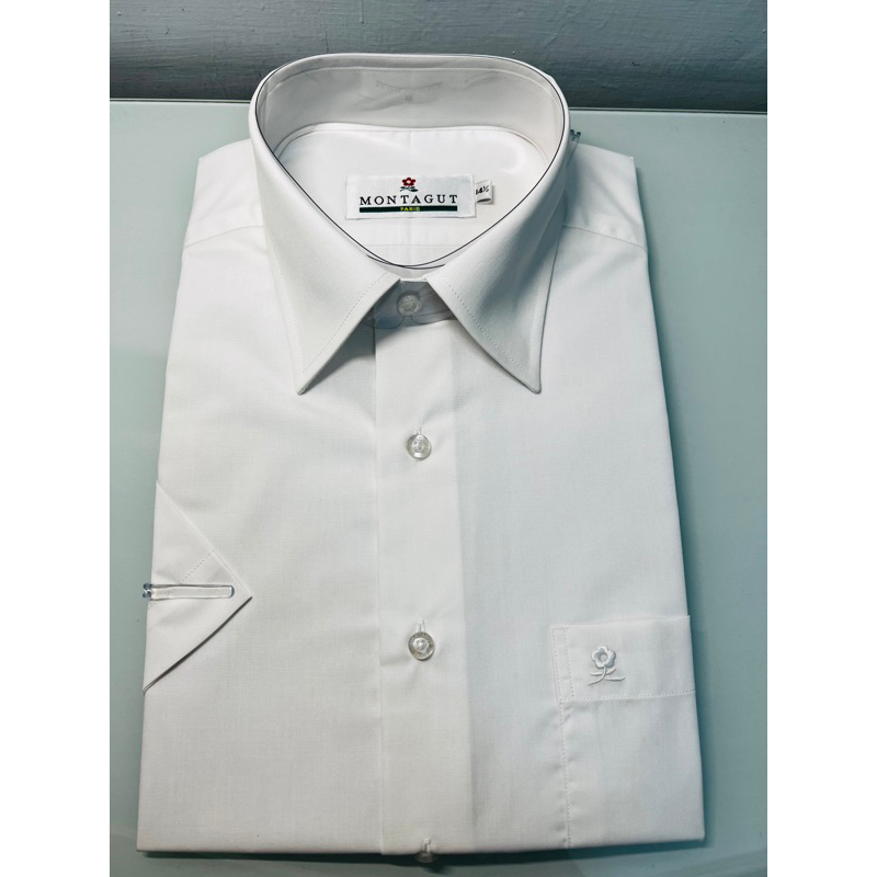 專櫃法國品牌  Montagut 男生長袖正裝白襯衫（超級正式） 全新  夢特嬌