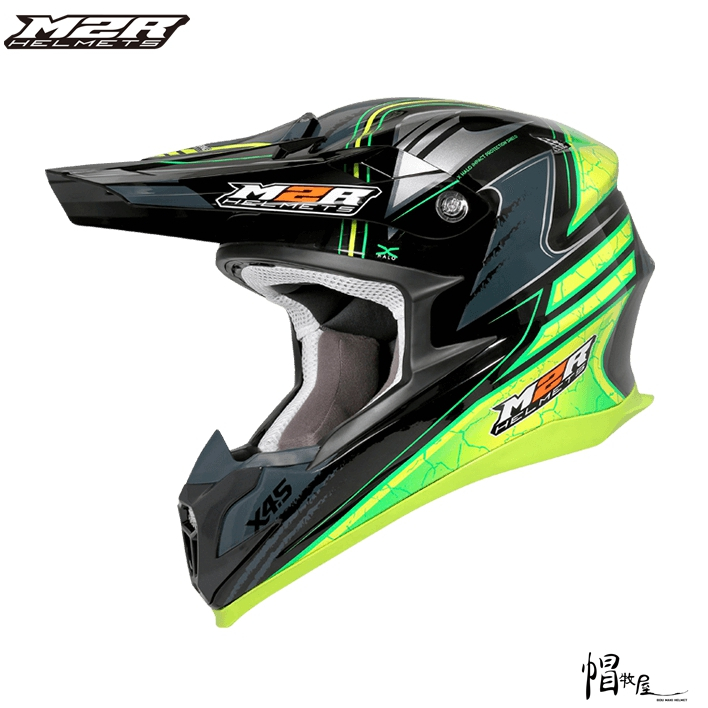 【帽牧屋】 M2R X4.5 #15 山車帽 越野 滑胎 全罩安全帽 越野帽 內襯全可拆 輕量 黑綠