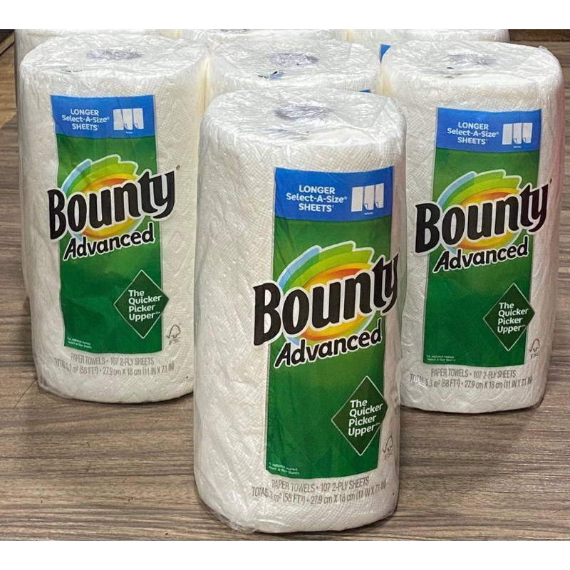 四捲好市多美國 Bounty 隨意撕特級廚房紙巾【每捲107張】再加碼贈二手廚房紙巾架/廚房