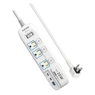 KINYO 4開3插PD+QC延長線6尺 GIPD-353436