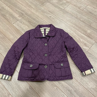 BURBERRY 紫色菱格紋外套 鋪棉外套
