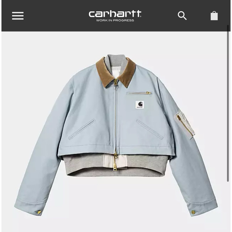 正品代購Carhartt WIP Canvas x MA-1 Jacket Detroit 短款假兩件外套 女款 聯名
