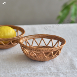 【emono選品】印尼峇里島製 Ata 手工編織迷你水果置物籃 圓形