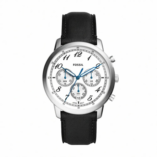 FOSSIL Neutra 新雅仕 復古三眼皮革帶腕錶 44MM- 黑色 ( FS6023 )