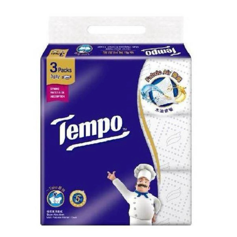 Tempo極吸萬用三層抽取式廚房紙巾