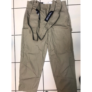 全新未穿含吊牌 Dickies 卡其吊帶工作褲 32號 吊帶可拆