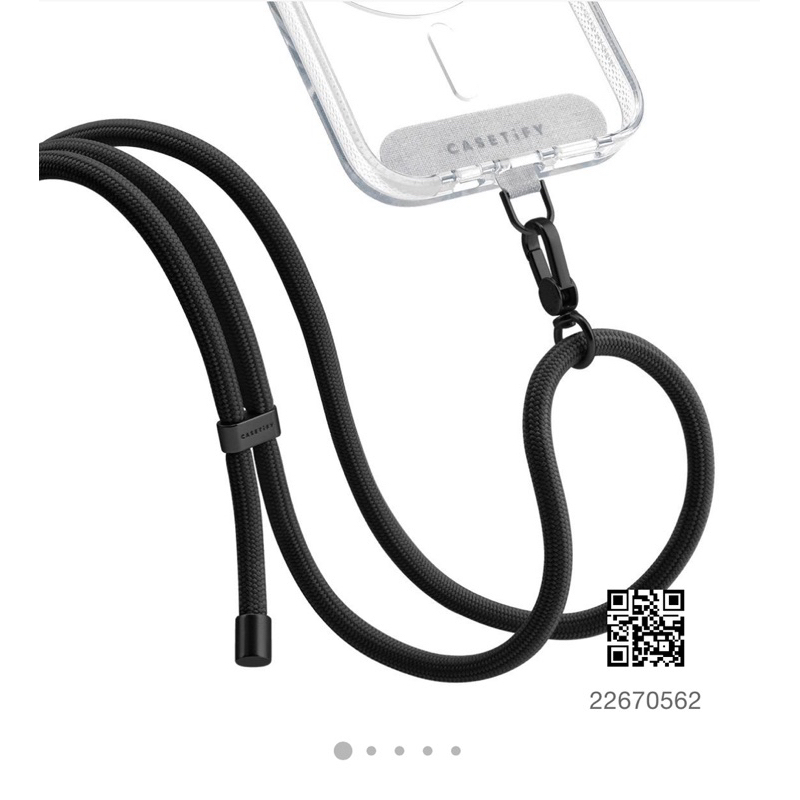 全新～正品～Casetify手機背帶、掛繩（顏色:黑)