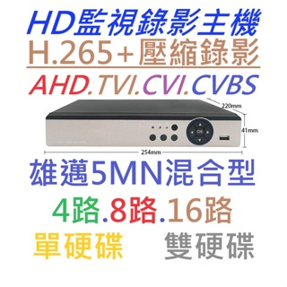 ✅台灣現貨供應✅5MN 雄邁4路 8路16路監控主機 H.265+高清 16路雙硬碟 DVR監視錄影主機 現貨可自取