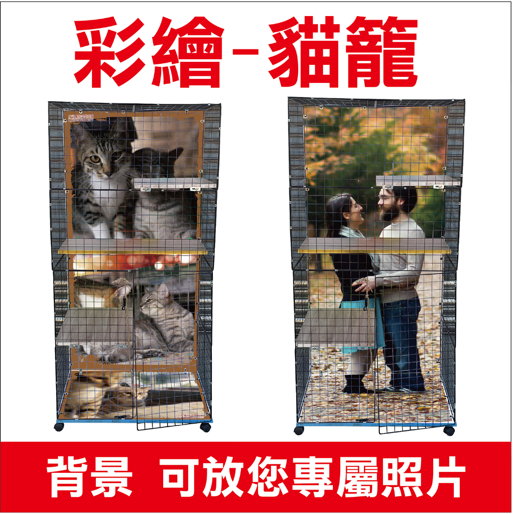 彩繪貓籠-高168寬80深60公分-新款/含靜音層板-防咬-改12mm網片適用:松鼠-鳥-蜜袋鼯-龍貓