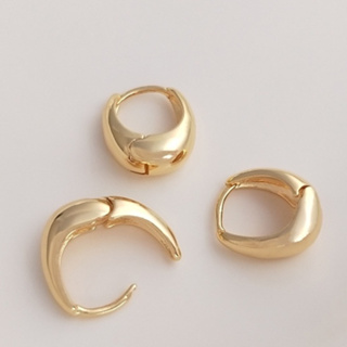 宏雲Hongyun-Ala-14K鍍金保色水滴形耳扣時尚輕奢簡約網紅氣質女耳環高級感耳飾品
