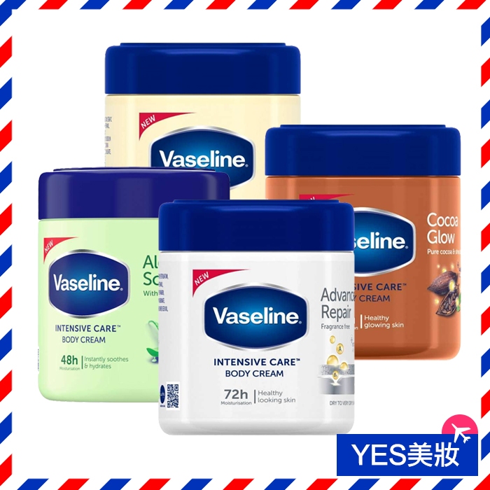 Vaseline 凡士林 超強保濕補水身體乳霜 400ml 身體保溼乳液 特乾肌膚 蘆薈清爽-YES美妝