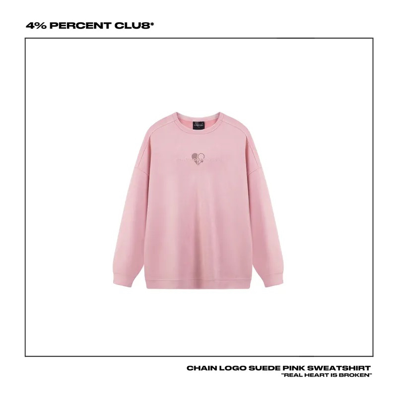 4 Percent club 鎖鏈款粉色麂皮衛衣S號（聖誕限定）