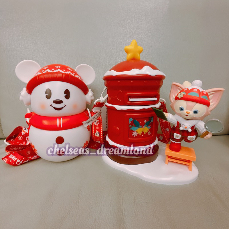 ||🔥現貨🔥|| 上海迪士尼 2023 冬日 米奇雪人 玲娜貝兒 達菲好朋友 聖誕節 郵筒 發光 爆米花桶