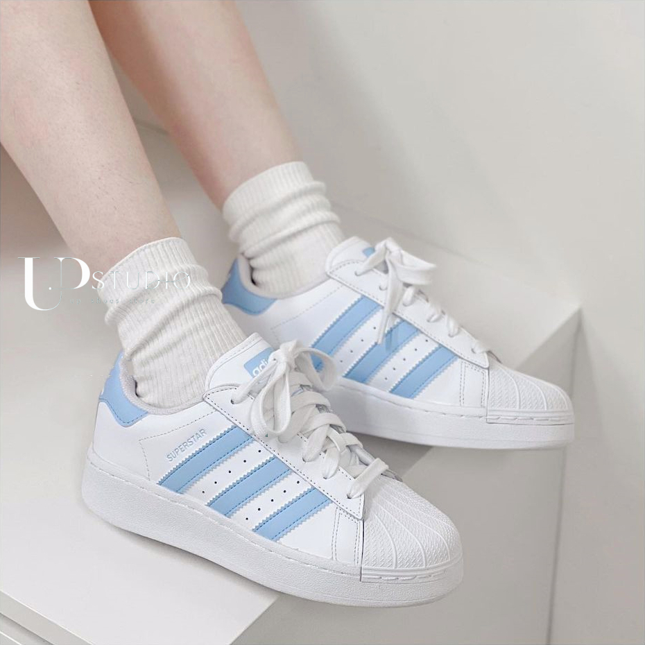 UP_Adidas Original Superstar XLG 厚底 皮革 寶寶藍 水藍 藍 貝殼鞋 IF3003