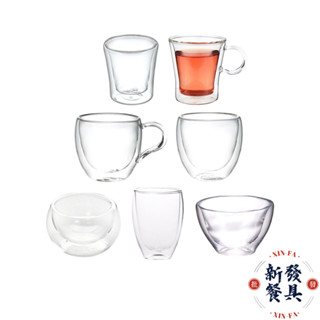 雙層杯系列【新發餐具】水杯 耐熱雙層杯 杯子 把手玻璃杯 雙層杯 玻璃杯 雙層玻璃杯 咖啡杯 茶杯 透明茶杯