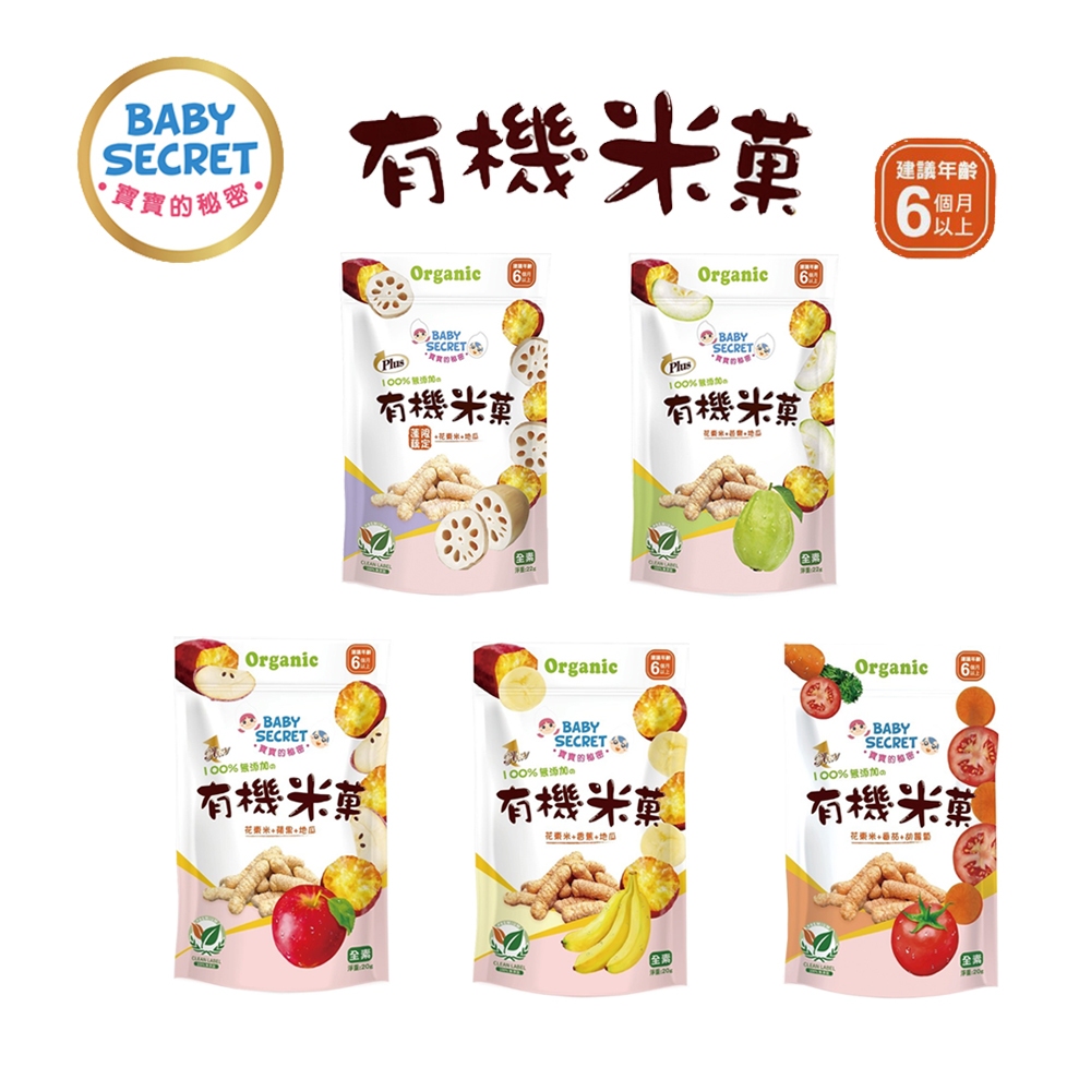 【BABY SECRET 寶寶的秘密】有機米菓/寶寶磨牙餅乾 (6M+)