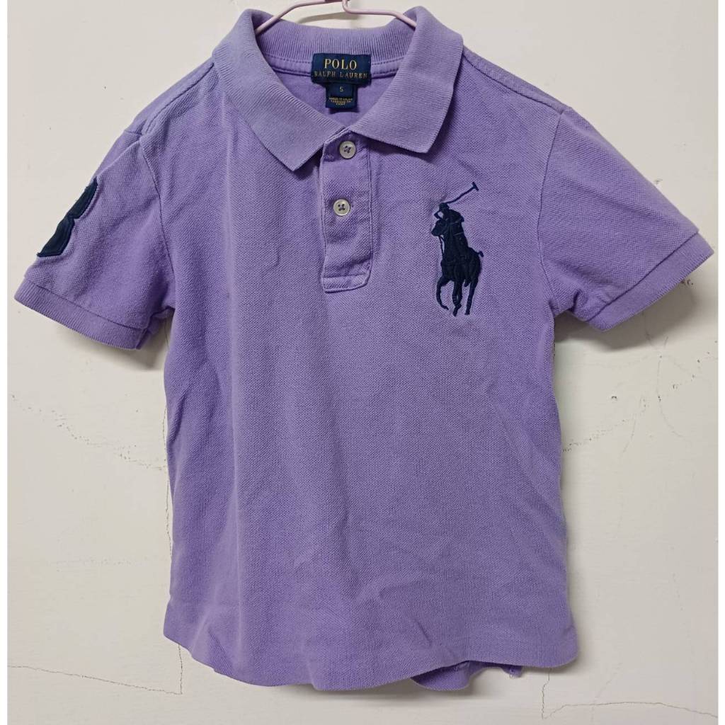 二手正品POLO RALPH LAUREN男童兒童短袖POLO衫-紫5約110春季夏季