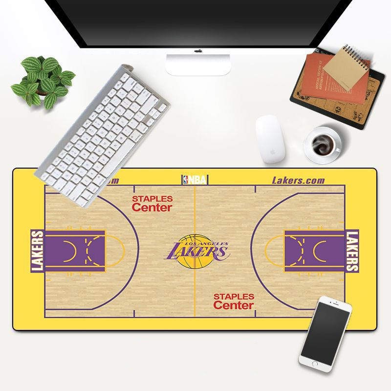 [現貨]電腦滑鼠墊 2021洛杉磯湖人Los Angeles Lakers超大尺寸 NBA主場 籃球場地板 桌墊