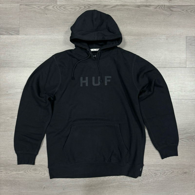 HUF LOGO連帽T-shirt 黑 L