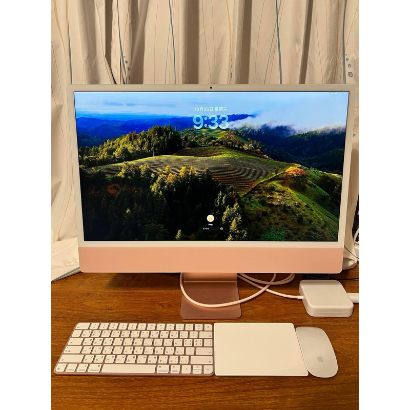 二手 apple imac 24吋 8核心 CPU7核心，256GB粉色