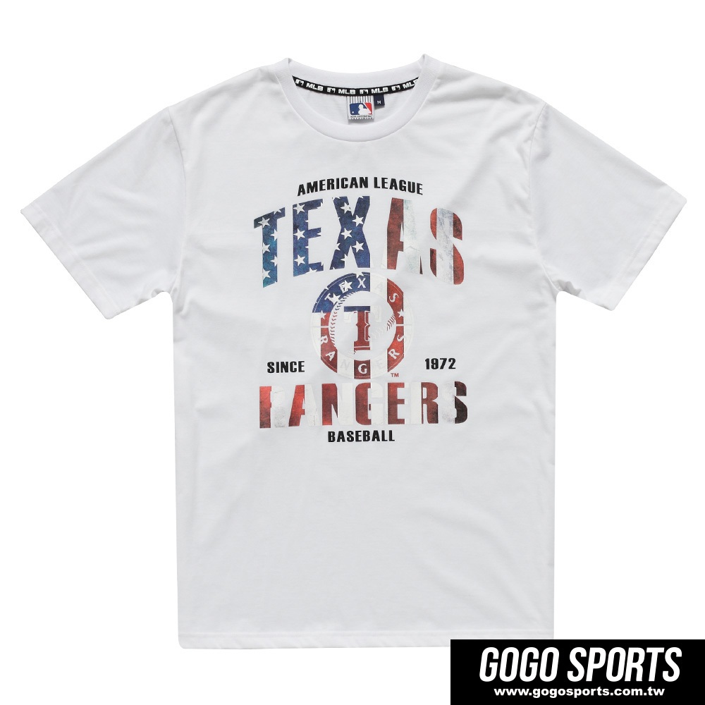 MLB-德州遊騎兵隊國旗底紋印花短袖T恤 (5530228)