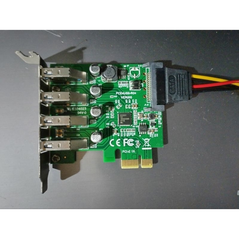 //二手良品// 登昌恆 PCI-E USB3.0 四埠擴充卡(Renesas-NEC晶片) 附：SATA供電線