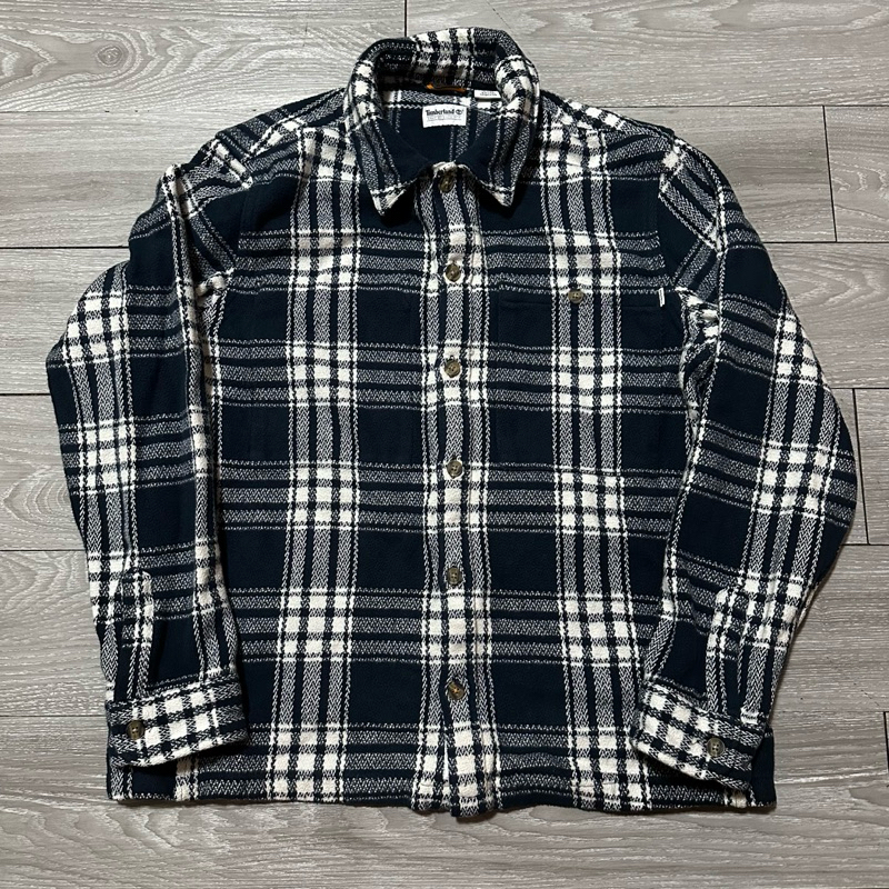 timberland 針織 厚磅 襯衫 外套 深藍 XL