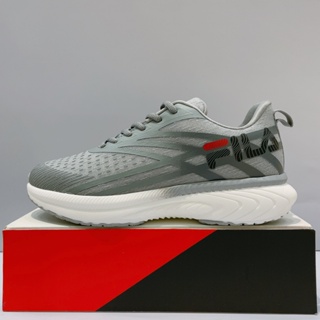 FILA 男生 灰色 輕量 網布 透氣 止滑 緩震 運動 慢跑鞋 1-J321Y-440