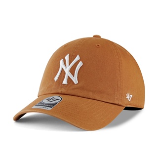 【47 brand】MLB NY 紐約 洋基 橘紅色 軟板 老帽 棒球帽 穿搭 潮流【ANGEL NEW ERA】