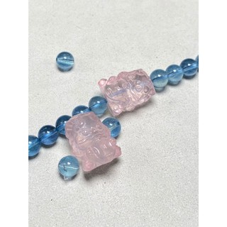 【Rich手作】粉晶 吞金獸 招財獸 串珠雕件 招財粉晶 粉色水晶 粉晶雕件