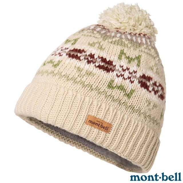 【mont-bell 日本】雙層防風保暖針織帽 內刷毛 羊毛帽 滑雪帽 護耳賞雪帽 遮耳毛球帽_1118584