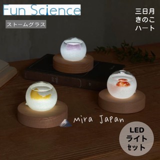 🗻Mira Japan《現貨》日本正品 三日月 蘑菇 愛心 超療癒 雪花瓶 風暴瓶 天氣瓶 LED燈座 擺飾 禮物