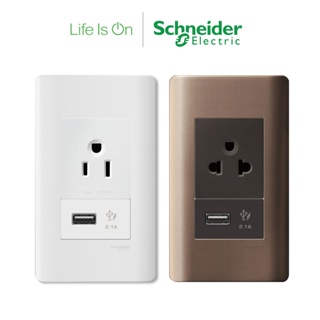 【Schneider Electric施耐德】ZENcelo系列 USB插座+2.0/5.5線徑單插座 古銅棕/經典白