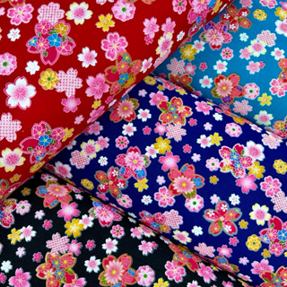 【大同布行】厚棉布 古布 100%純棉布 和風梅花 適用於紅布包、抱枕、手作、桌巾、上衣、裙子、佈置、手提袋、布料
