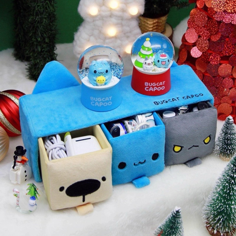 貓貓蟲咖波capoo 藍熊 聖誕限定咖波聖誕紅水晶球/收納盒  聖誕款