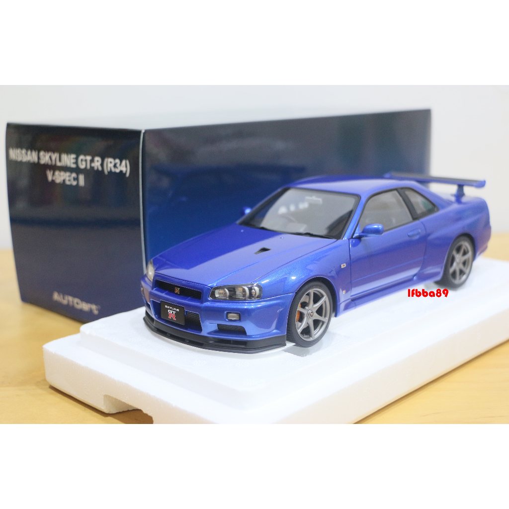 Autoart1/18 Nissan GT-R GTR Skyline R34 V-Spec 藍