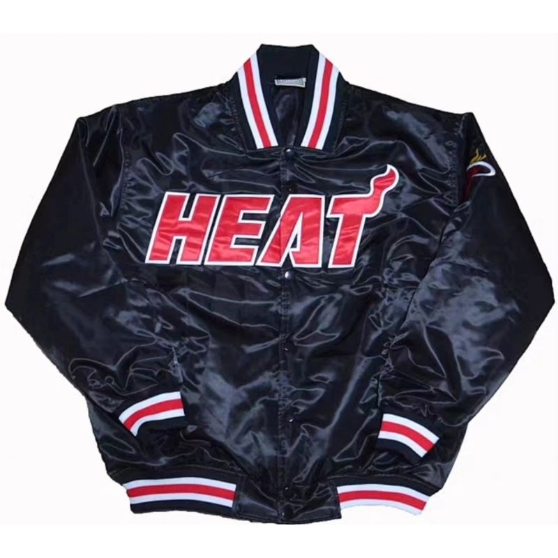 NBA HEAT 熱火隊 棒球外套 寬鬆 夾克 嘻哈 饒舌 尺寸M~XXL