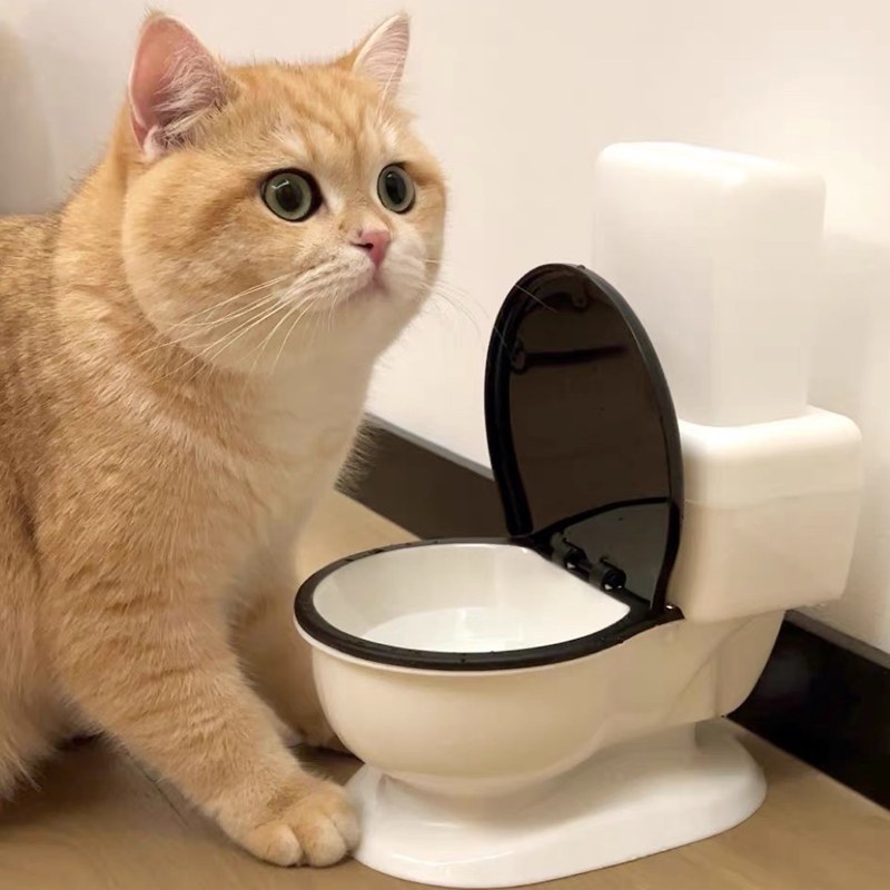 [肉鬆毛孩選物]馬桶造型寵物碗 貓碗 狗碗 架高貓碗 自動寵物水碗