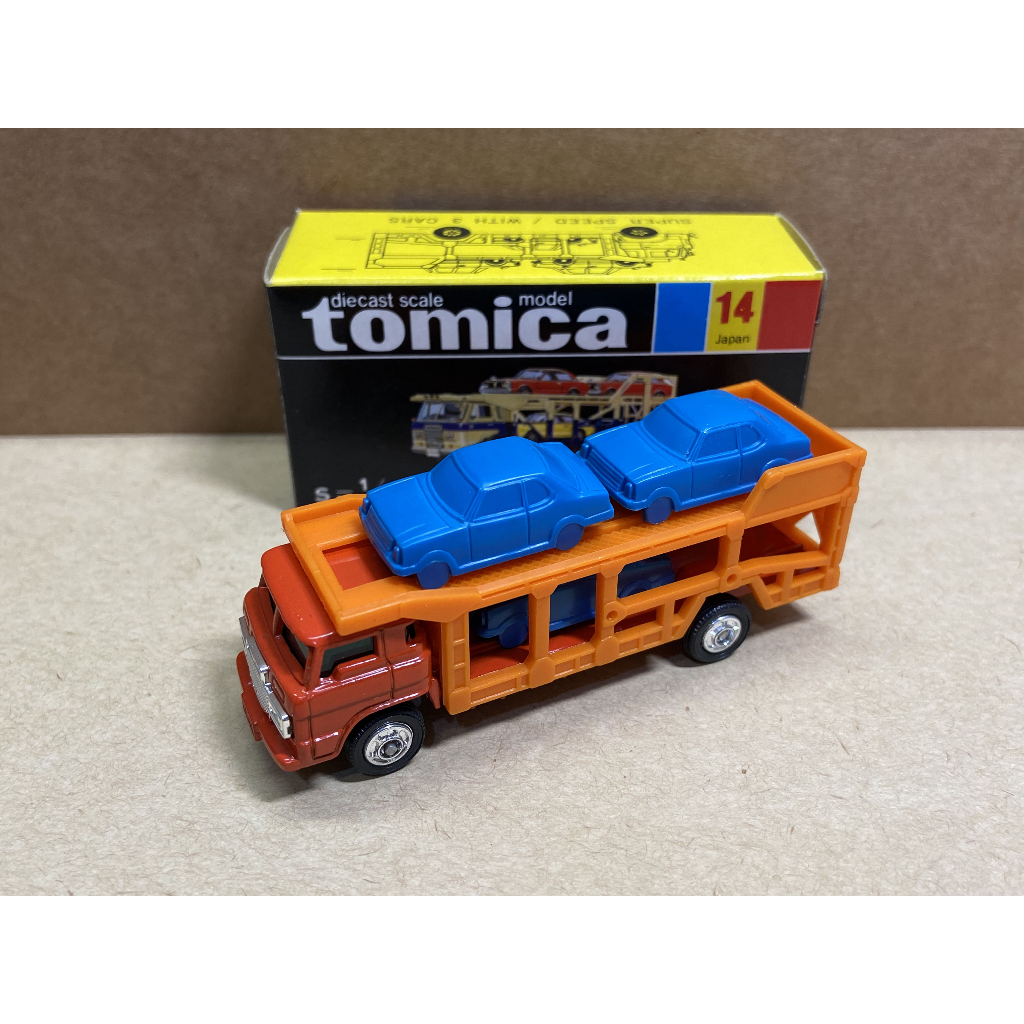 Tomica 日本製 黑盒 no.14 TOYOTA CAR TRANSPORTER 汽車運輸車 舊輪 黑箱 絕版