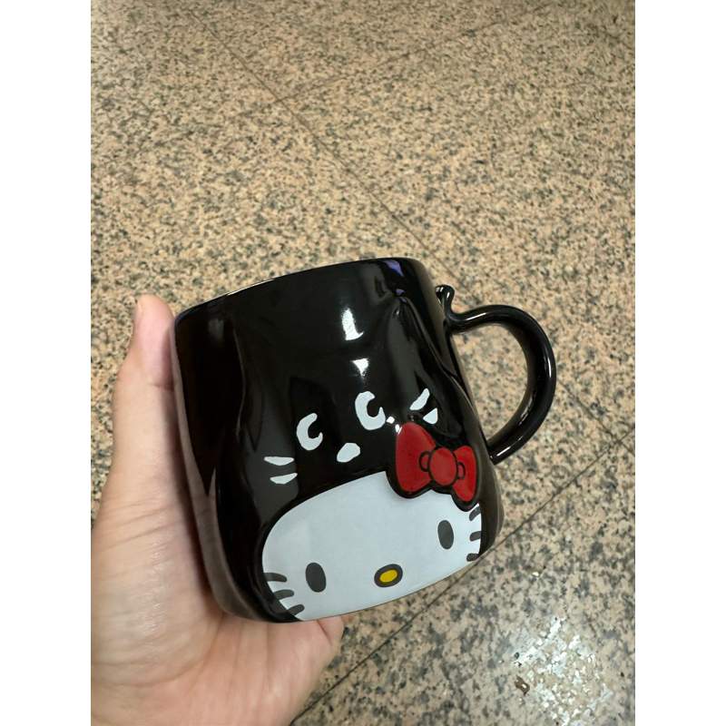 Hello Kitty x NYA 馬克杯 屈臣氏 時尚小心機 超IN馬克杯（黑）全新 無湯匙