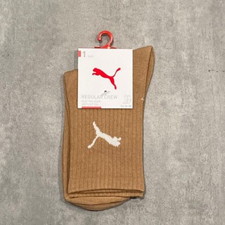 [麥修斯]PUMA NOS BB1415 03 跳豹 素面 襪子 半統襪 中筒襪 情侶襪 棕色 情侶款 男女款
