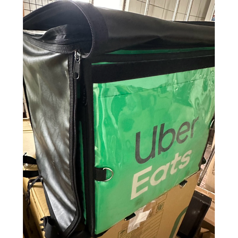 uber第5代最新上掀💗亮面外送綠大包 附支架+黑色防水套 100%公司貨綠大箱-公司原配 95成新