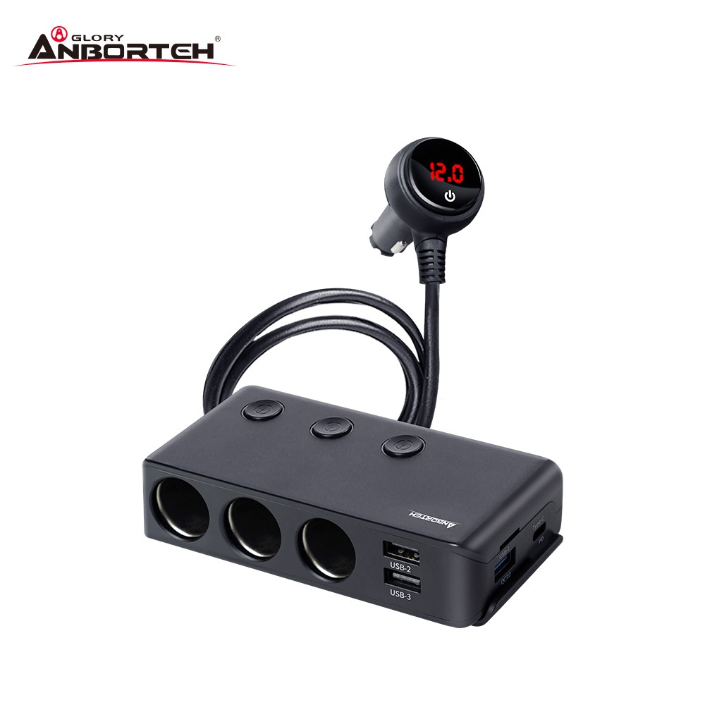 ANBORTEH 安伯特 ABT-E080 智能電壓監控PD+QC3 0 7孔車充(3孔+4USB)【麗車坊03564】